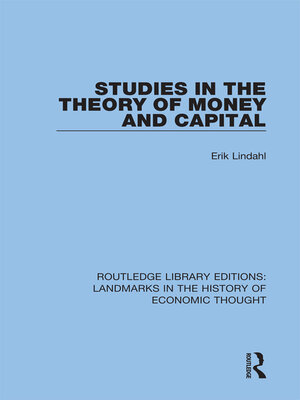 cover image of Studies in the Theory of Money and Capital